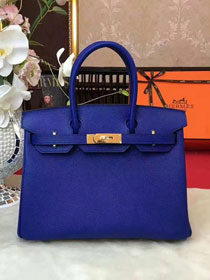 Hermes original epsom leather birkin 35 bag H35-3 royal blue