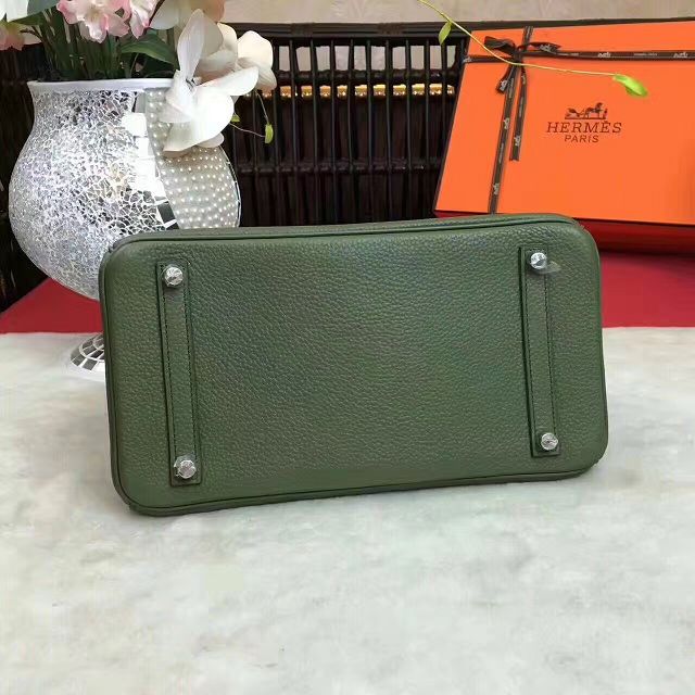 Hermes original togo leather birkin 35 bag H35-1 blackish green