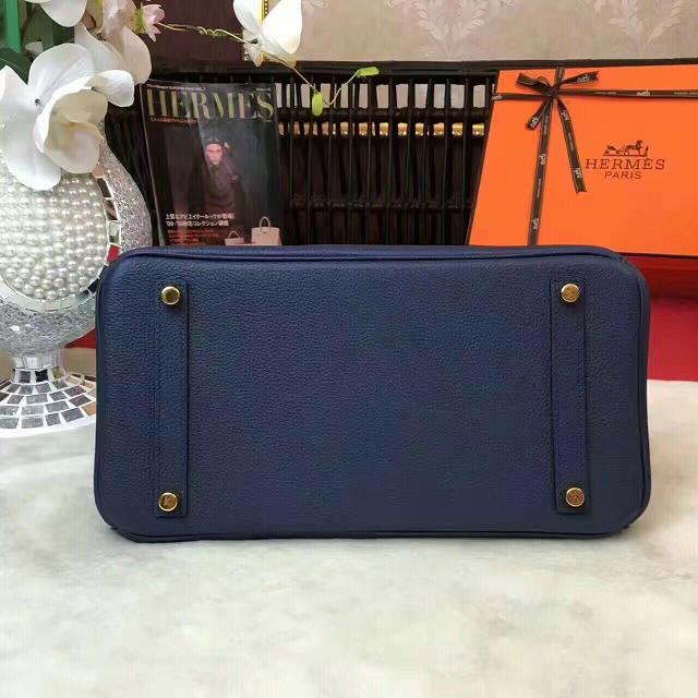 Hermes original togo leather birkin 35 bag H35-1 dark blue