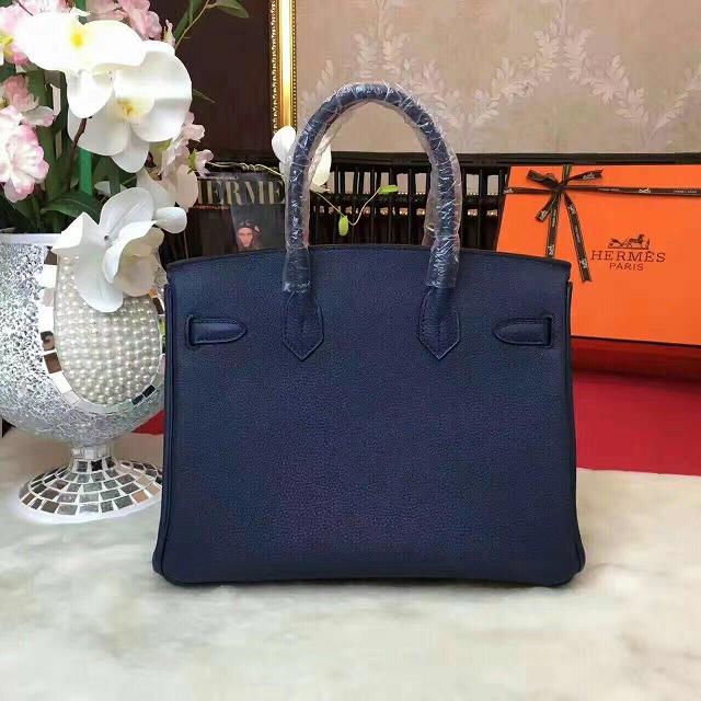 Hermes original togo leather birkin 35 bag H35-1 dark blue