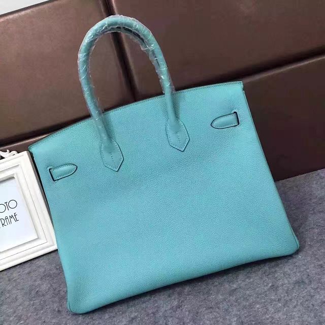 Hermes original togo leather birkin 35 bag H35-1 lake blue