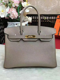 Hermes original togo leather birkin 35 bag H35-1 light gray