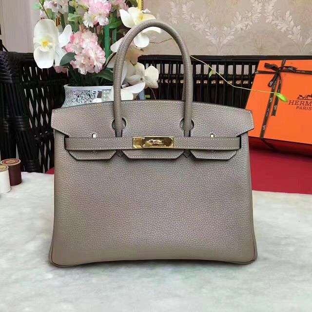 Hermes original togo leather birkin 35 bag H35-1 light gray