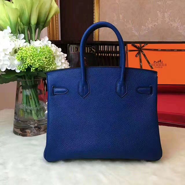 Hermes original togo leather birkin 35 bag H35-1 navy blue