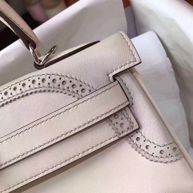 Hermes original togo leather kelly 28 bag K280 white