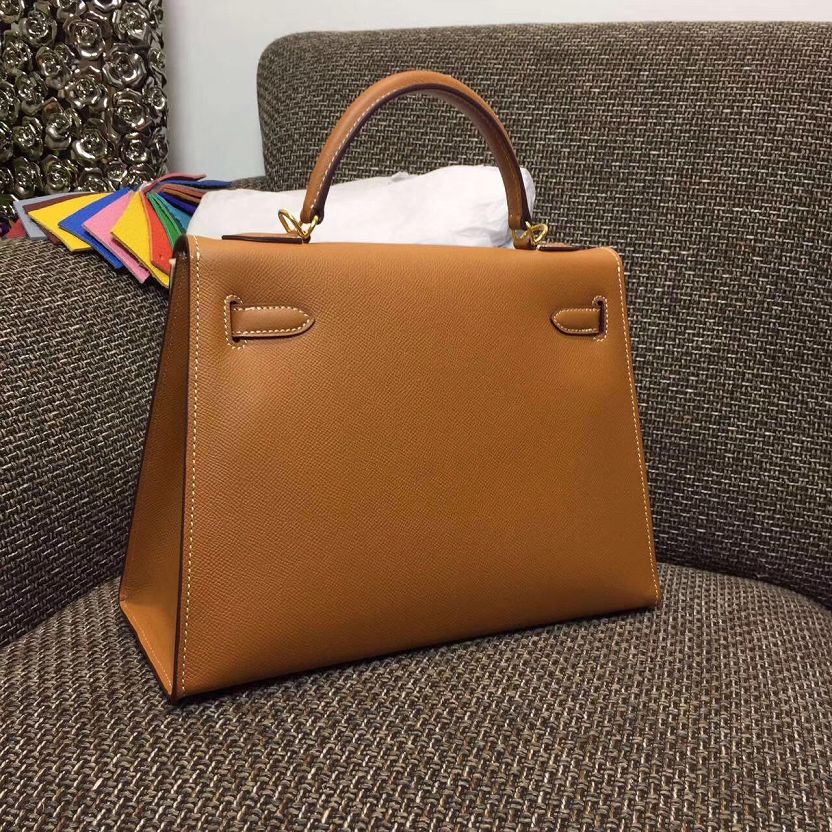 Hermes original epsom leather kelly 28 bag K28-1 coffee