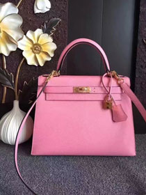 Hermes original epsom leather kelly 28 bag K28-1 pink