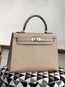 Hermes original epsom leather kelly 32 bag K32-1 light gray