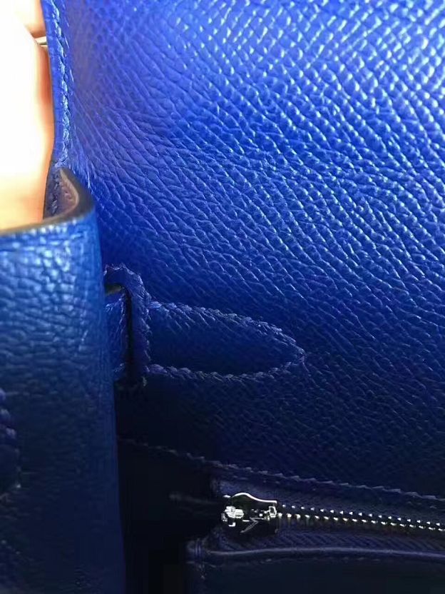 Hermes original epsom leather kelly 32 bag K32-1 electric blue