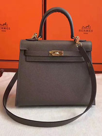 Hermes original epsom leather kelly 32 bag K32-1 gray