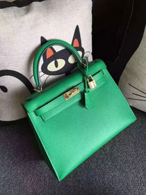 Hermes original epsom leather kelly 32 bag K32-1 green