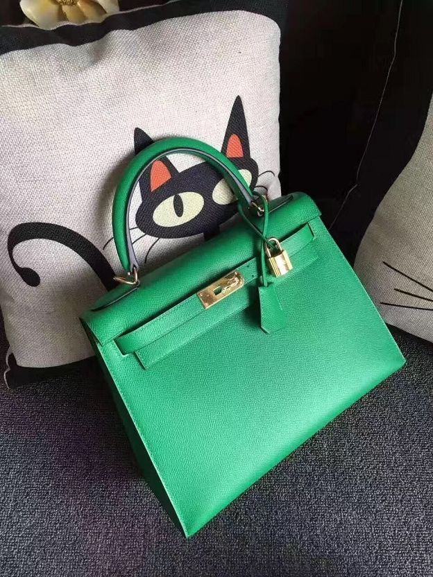 Hermes original epsom leather kelly 25 bag K25-1 green