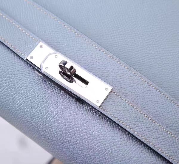 Hermes original epsom leather kelly 25 bag K25-1 light blue
