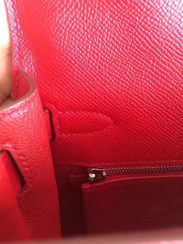 Hermes original epsom leather kelly 25 bag K25-1 red