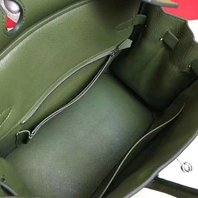Hermes original togo leather birkin 25 bag H25-1 blackish green