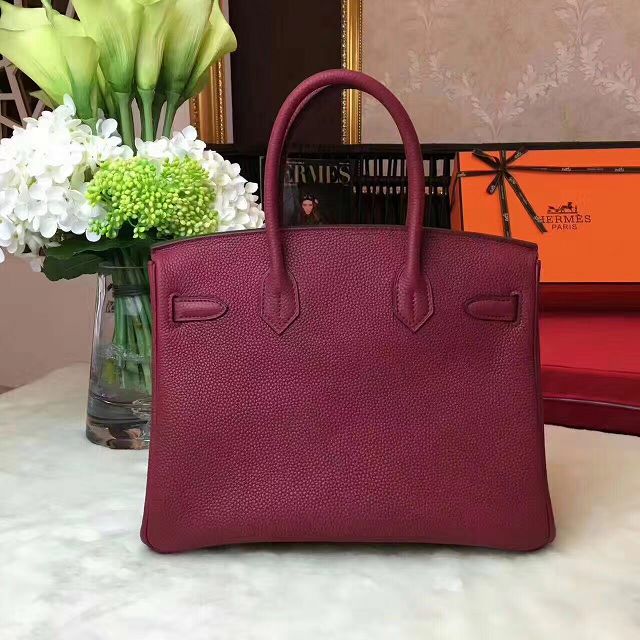 Hermes original togo leather birkin 30 bag H30-1 burgundy