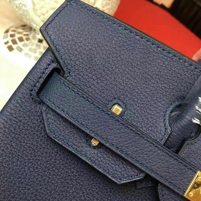 Hermes original togo leather birkin 30 bag H30-1 dark blue