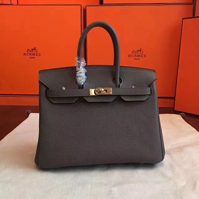 Hermes original togo leather birkin 30 bag H30-1 dark gray