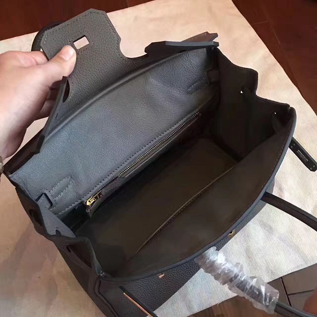 Hermes original togo leather birkin 30 bag H30-1 dark gray