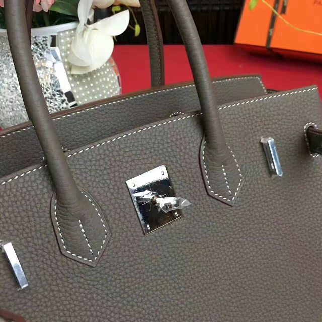 Hermes original togo leather birkin 30 bag H30-1 gray