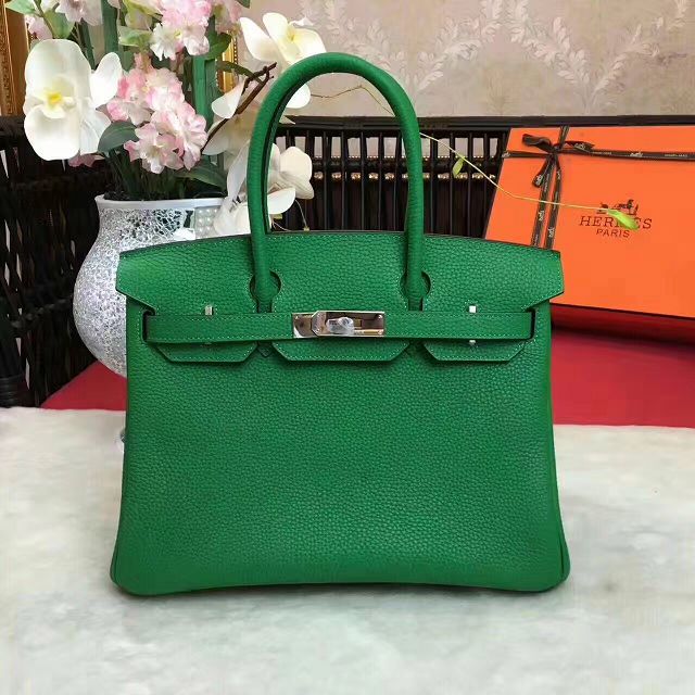 Hermes original togo leather birkin 30 bag H30-1 green