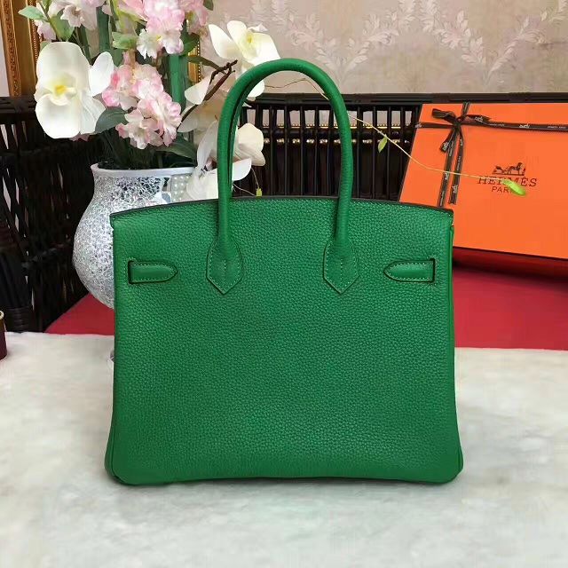 Hermes original togo leather birkin 30 bag H30-1 green