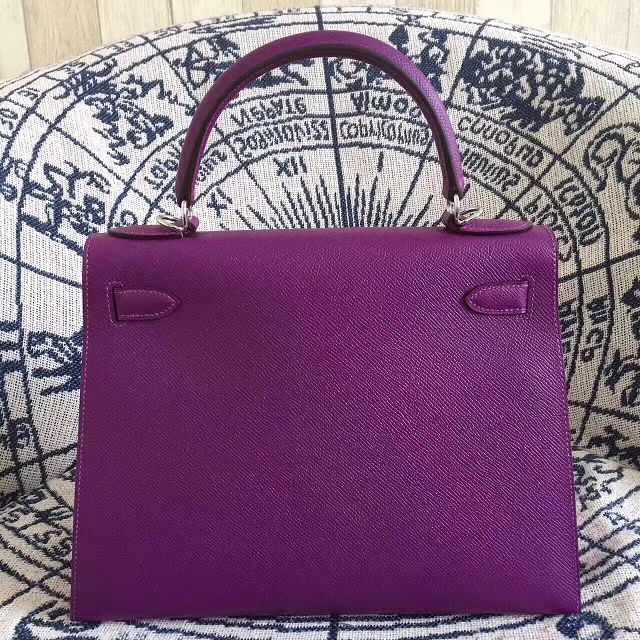 Hermes original epsom leather kelly 28 bag K28-1 purple