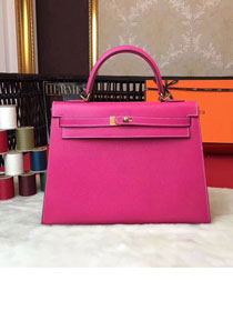 Hermes original epsom leather kelly 28 bag K28-1 rose red