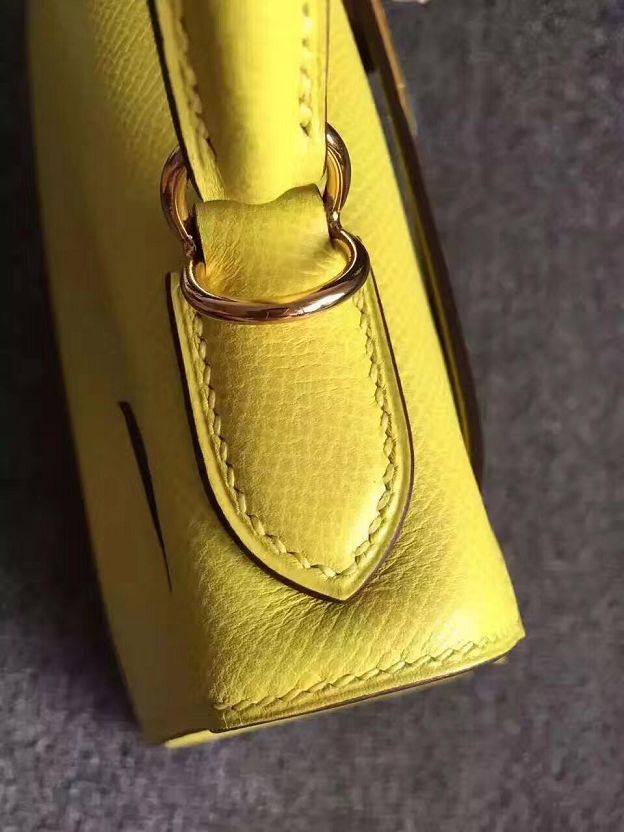 Hermes original epsom leather kelly 28 bag K28-1 yellow