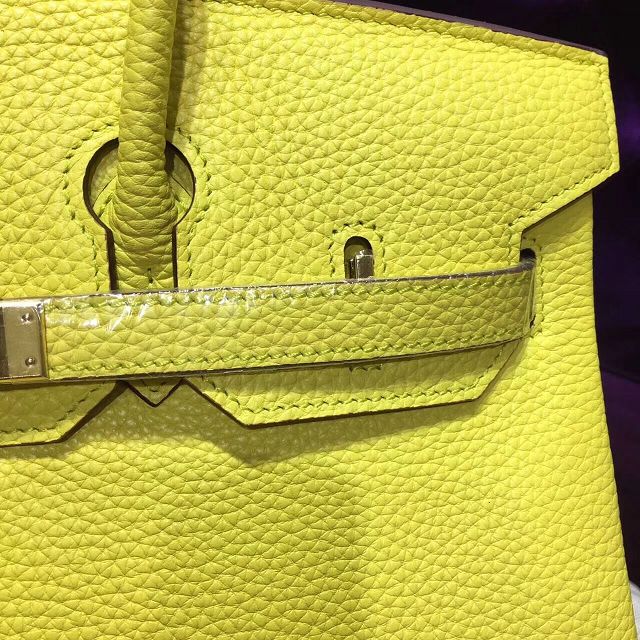 Hermes top togo leather birkin 25 bag H25-2 lemon yellow