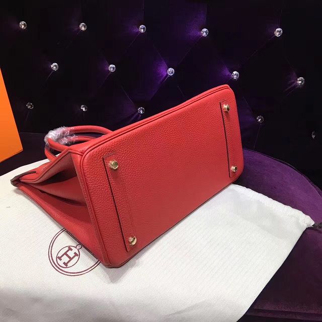 Hermes top togo leather birkin 25 bag H25-2 red