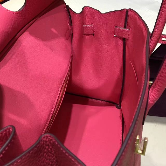 Hermes top togo leather birkin 25 bag H25-2 rose red