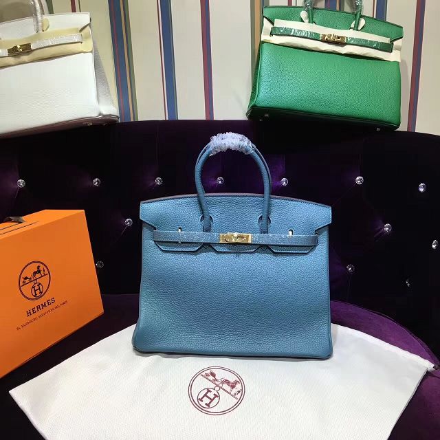 Hermes top togo leather birkin 30 bag H30-2 blue