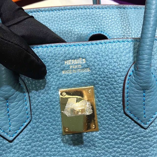 Hermes top togo leather birkin 30 bag H30-2 blue