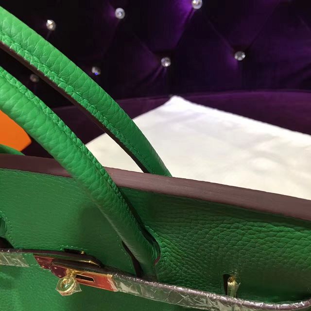 Hermes top togo leather birkin 30 bag H30-2 green