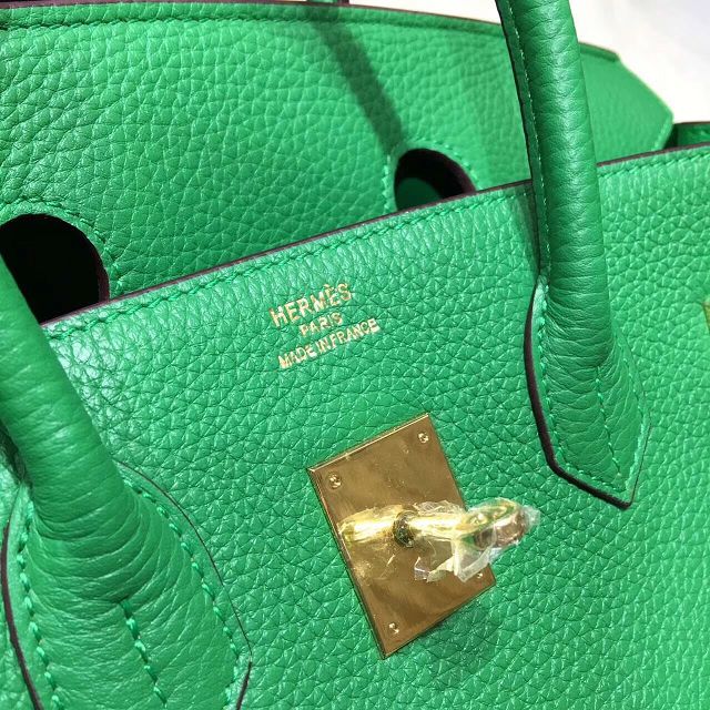 Hermes top togo leather birkin 30 bag H30-2 green