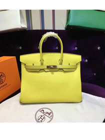 Hermes top togo leather birkin 30 bag H30-2 lemon yellow