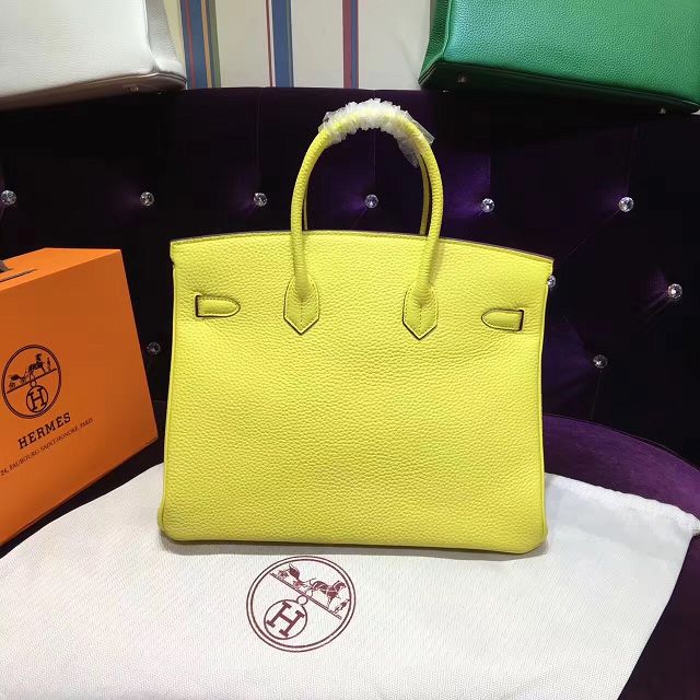 Hermes top togo leather birkin 30 bag H30-2 lemon yellow