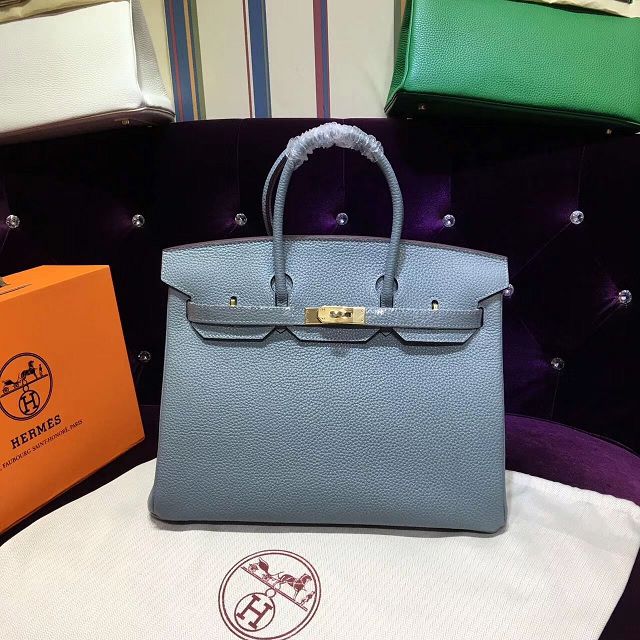 Hermes top togo leather birkin 30 bag H30-2 light blue