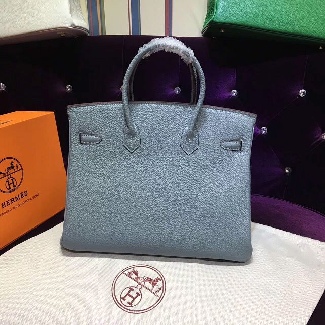 Hermes top togo leather birkin 30 bag H30-2 light blue