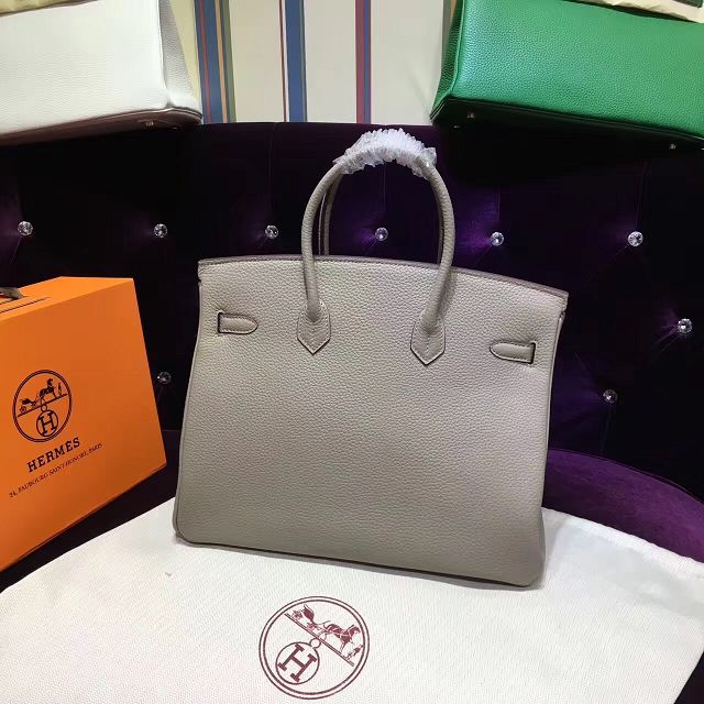 Hermes top togo leather birkin 30 bag H30-2 light gray