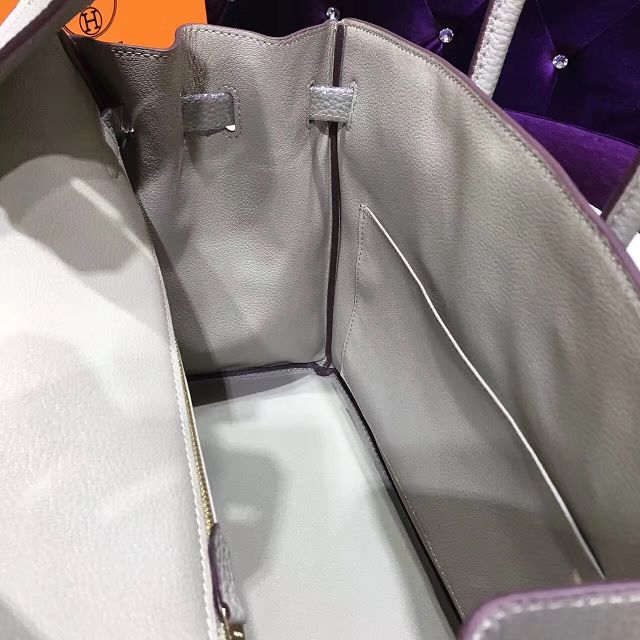 Hermes top togo leather birkin 30 bag H30-2 light gray
