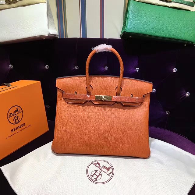 Hermes top togo leather birkin 30 bag H30-2 orange