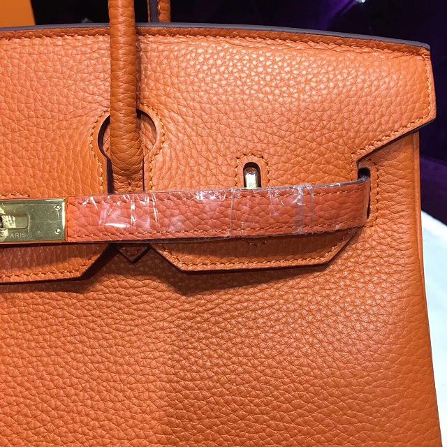 Hermes top togo leather birkin 30 bag H30-2 orange