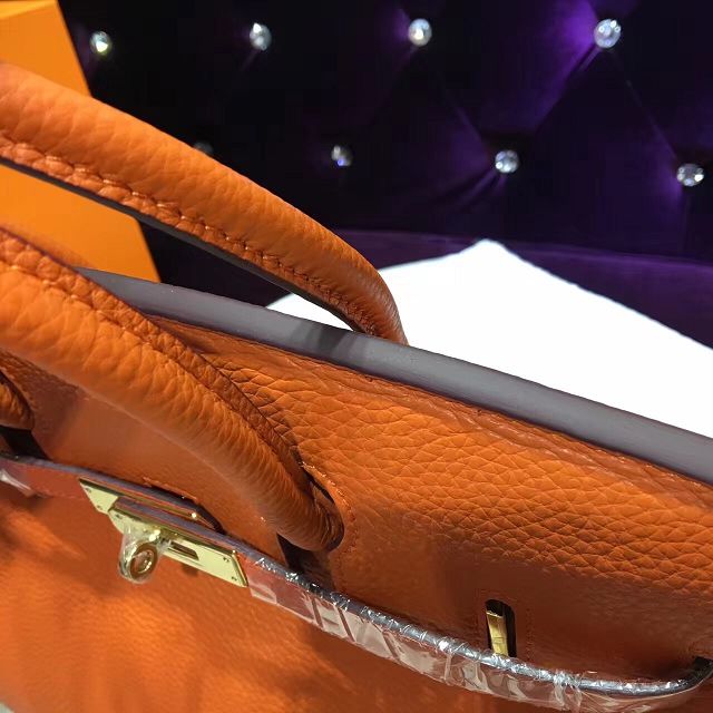 Hermes top togo leather birkin 30 bag H30-2 orange