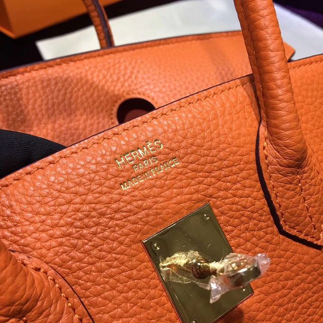 Hermes top togo leather birkin 30 bag H30-2 orange