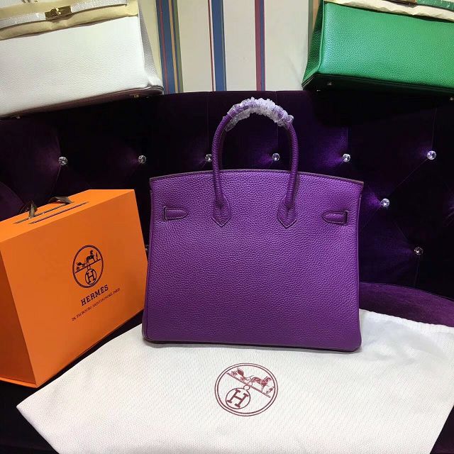 Hermes top togo leather birkin 30 bag H30-2 purple