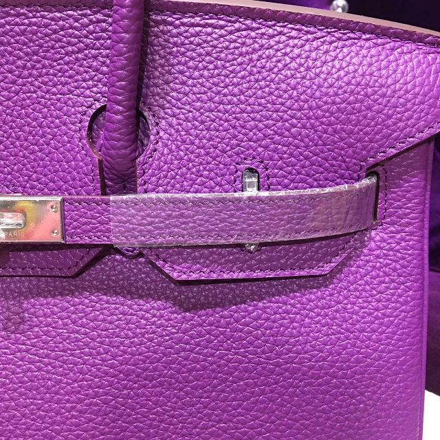 Hermes top togo leather birkin 30 bag H30-2 purple