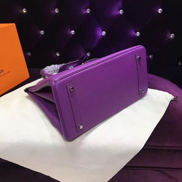 Hermes top togo leather birkin 30 bag H30-2 purple