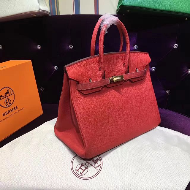 Hermes top togo leather birkin 30 bag H30-2 red